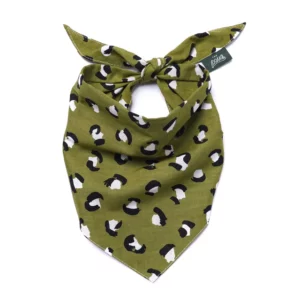 Bandana panthère kaki pour chien