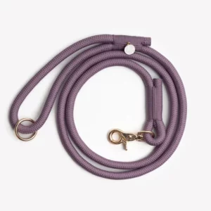 Laisse en corde tressée lilas