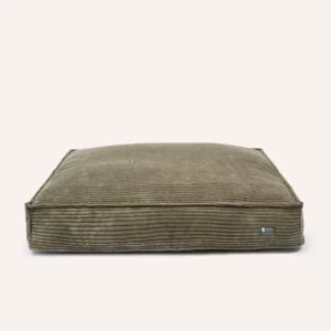 Lit velours côtelé vert pour chien