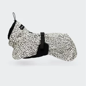 Imperméable réfléchissant noir et blanc pour chien