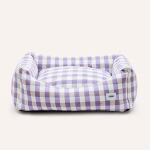Canapé vichy violet pour chien